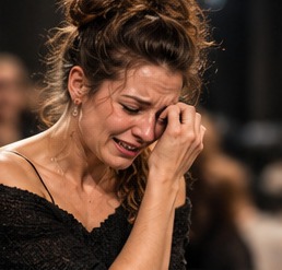 Dramatische Szene: Spielerin zeigt tiefe Emotion